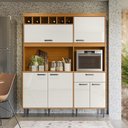 Ver imagem 1 de Kit Cozinha Dakota 1.6 Tauari/Off White c/ Pés Reguláveis - Lukaliam