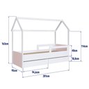 Ver imagem 4 de Cama Montessoriana Infantil Estilo Casinha 2 Gavetões 201cm Cor:branco com Rosa