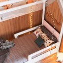 Ver imagem 5 de Cama Montessoriana Infantil Estilo Casinha 2 Gavetões 201cm Cor:branco com Rosa