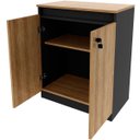 Ver imagem 6 de Balcão para Escritório 2 Portas com Chave Pequeno Amêndoa/preto
