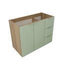 Ver imagem 2 de Gabinete de Banheiro Sen Cuba 79,6cm Gaveta Direita Vittare Marrom/Carvalho/Verde