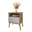 Ver imagem 1 de Mesa de Cabeceira Cancun Cinamomo com Off White Bechara Cinamomo com Off White