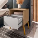 Ver imagem 3 de Mesa de Cabeceira Cancun Cinamomo com Off White Bechara Cinamomo com Off White