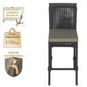 Ver imagem 4 de Mesa Bistrô e 2 Banquetas Roma Preta Corda Estofado 7 Trama Preto