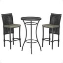 Ver imagem 1 de Mesa Bistrô e 2 Banquetas Roma Preta Corda Estofado 7 Trama Preto