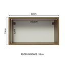 Ver imagem 4 de Armário de Cozinha Aéreo 60 cm 1 Porta Rustic/Branco Glamy Madesa