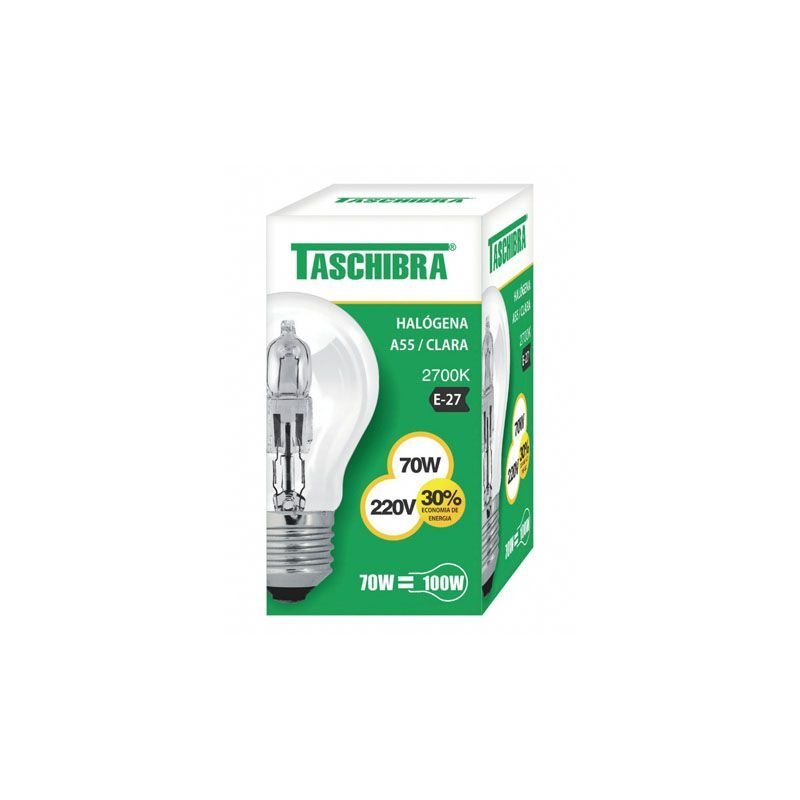 Lâmpada Halógena Taschibra A55 70W E27 2700K Luz Amarela 220V - 1