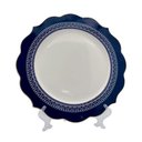 Ver imagem 4 de Aparelho de Jantar em Porcelana Branco com Detalhes Azul Escuro 24 Peças