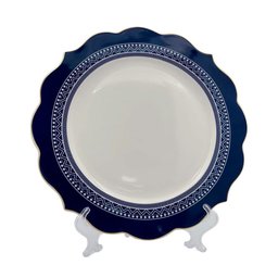 Aparelho de Jantar em Porcelana Branco com Detalhes Azul Escuro 24 Peças - 4