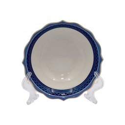 Aparelho de Jantar em Porcelana Branco com Detalhes Azul Escuro 24 Peças - 7