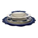 Ver imagem 3 de Aparelho de Jantar em Porcelana Branco com Detalhes Azul Escuro 24 Peças