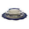 Aparelho de Jantar em Porcelana Branco com Detalhes Azul Escuro 24 Peças - 3