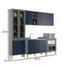 Ver imagem 4 de Cozinha Compacta Domus 10 Portas 5 Gavetas com Vidro Silver/royal - Hecol Móveis