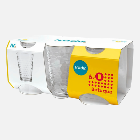 Copo Batuque 265 ml Transparente Nadir - Kit com 6 Unidades