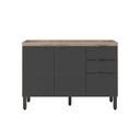 Ver imagem 7 de Cozinha Compacta Modulada Firenze 02 Peças 06 Portas 02 Gavetas Cinza/Avena Touch/Grafito