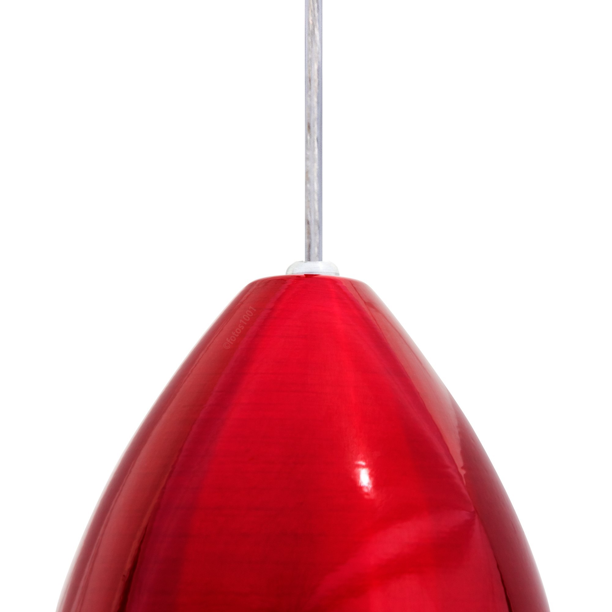 Kit 2 Pendente Soft Poptem Cone Aluminio Vermelho e Branco Luminária Lustre 18cm Sala - 2