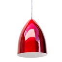Ver imagem 5 de Kit 2 Pendente Soft Poptem Cone Aluminio Vermelho e Branco Luminária Lustre 18cm Sala