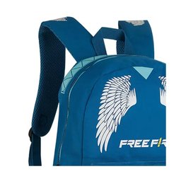 Mochila de Costas Escolar e Notebook Reforçada Free Fire Asas Azul Clio - 3