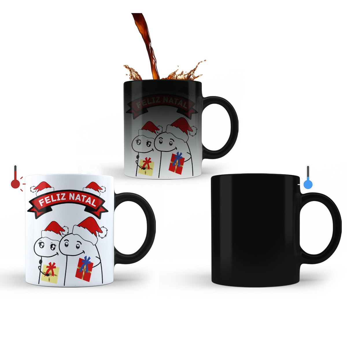 Caneca Mágica Flork Meme Presente Feliz Natal Cerâmica 325ml - 3