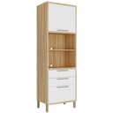 Ver imagem 1 de Torre Quente Syrah 2 Portas 2 Gavetas 100% Mdf Amêndoa/branco - Rio Doce