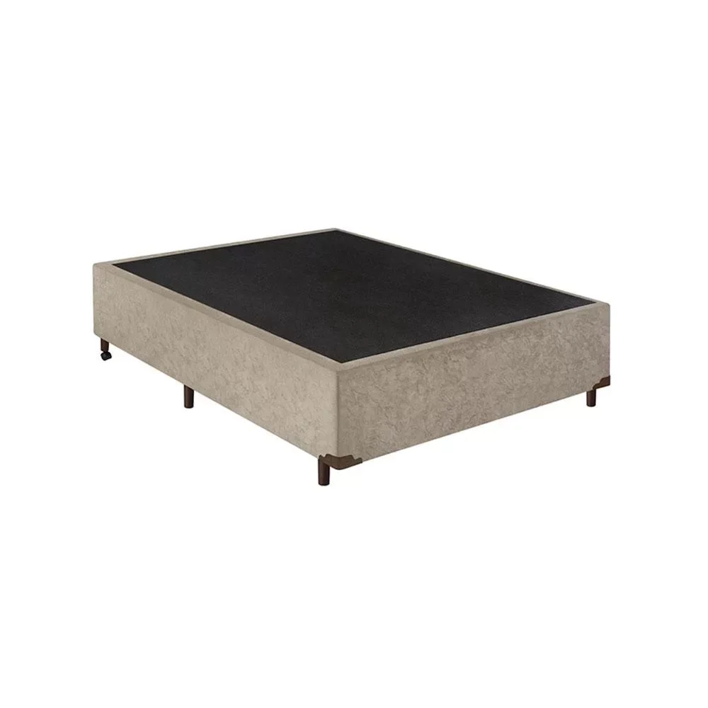 Base Cama Box Casal Suede 138x188 Bege