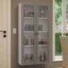 Cristaleira Suspensa 70 Cm 2 Portas de Vidro Branco/cinza Vik Madesa - 2