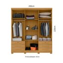 Ver imagem 3 de Guarda-Roupa Casal com 6 Portas 6 Gavetas e Chaves 200cm Multimóveis CR35672 Madeirado