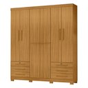 Ver imagem 2 de Guarda-Roupa Casal com 6 Portas 6 Gavetas e Chaves 200cm Multimóveis CR35672 Madeirado