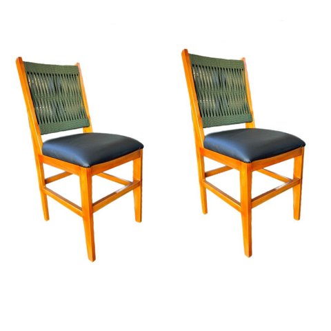 Kit 2 Cadeira Ana Hickmann com Corda Nautica e Estofado