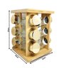 Porta Condimentos Giratório Bambu Eco Prime 12 Potes Tampa Dourado Gold - Lívon - 4