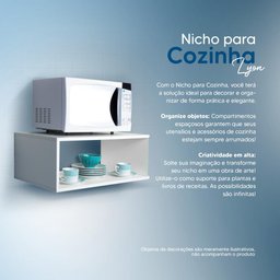 Suporte para Micro-ondas Forno Elétrico Cozinha Branco 60cm - 4
