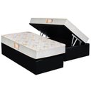 Ver imagem 1 de Cama Box Baú Solteiro: Colchão Espuma Castor D28 Sleep Max Duplo + Base CRC Suede Black(88x188)