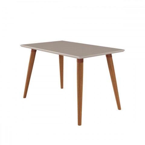 Mesa de Madeira Adele 130 Cm com Vidro Madeira/off White - Cimol