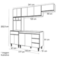 Ver imagem 3 de Armário de Cozinha Modulada Andréia 240 Cm sem Tampo Cinza Ajl
