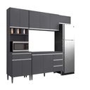 Ver imagem 2 de Armário de Cozinha Modulada Andréia 240 Cm sem Tampo Cinza Ajl