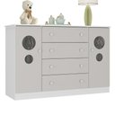 Ver imagem 2 de Cômoda Infantil 125cm 2 Portas com Vidro e 4 Gavetas Pirulito Multimóveis Mp4470 Branco/off White