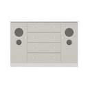 Ver imagem 4 de Cômoda Infantil 125cm 2 Portas com Vidro e 4 Gavetas Pirulito Multimóveis Mp4470 Branco/off White