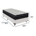 Ver imagem 3 de Cama Box Branco e Colchão Airtech 150 Espuma D45 Solteiro Ortobom
