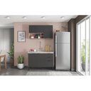 Ver imagem 1 de Cozinha Compacta Modulada Firenze 02 Peças 05 Portas 02 Gavetas Cinza/Avena Touch/Grafito