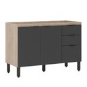 Ver imagem 7 de Cozinha Compacta Modulada Firenze 02 Peças 05 Portas 02 Gavetas Cinza/Avena Touch/Grafito