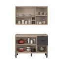 Ver imagem 5 de Cozinha Compacta Modulada Firenze 02 Peças 05 Portas 02 Gavetas Cinza/Avena Touch/Grafito