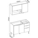 Ver imagem 4 de Cozinha Compacta Modulada Firenze 02 Peças 05 Portas 02 Gavetas Cinza/Avena Touch/Grafito