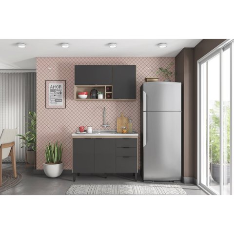 Cozinha Compacta Firenze 02 Peças 05 Portas 02 Gavetas 