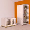 Ver imagem 1 de Conjunto Berço Mini Cama Slim e Guarda Roupa Rosa