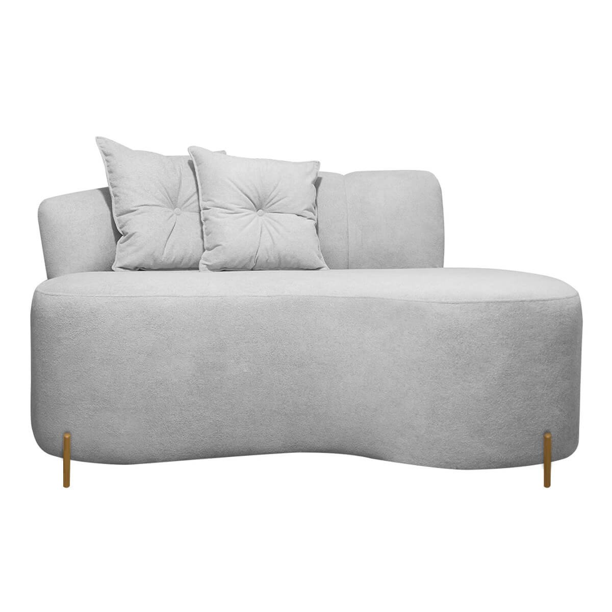 Sofá Redondo Grecia 1.45m 2 Lugares + 2 Poltronas Bouclê Cinza Sofa Store - 2