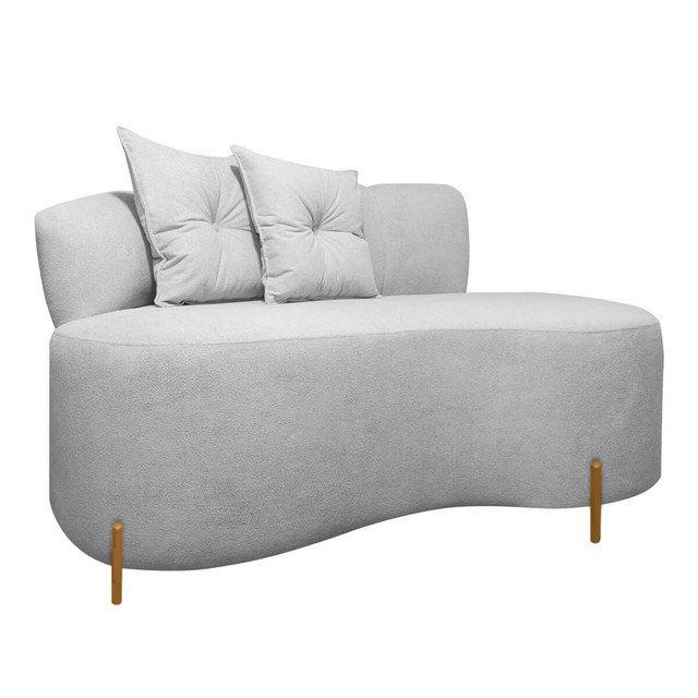 Sofá Redondo Grecia 1.45m 2 Lugares + 2 Poltronas Bouclê Cinza Sofa Store - 3