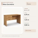 Ver imagem 3 de Mesa de Escritório Secretária 2 Gavetas Cinamomo Formimóveis