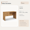 Ver imagem 4 de Mesa de Escritório Secretária 2 Gavetas Cinamomo Formimóveis