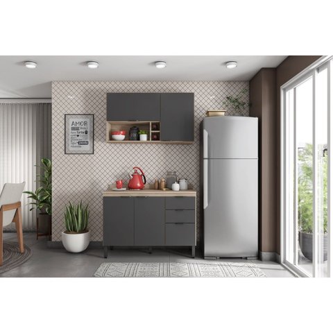 Cozinha Compacta Firenze 02 Peças 05 Portas 02 Gavetas