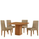 Ver imagem 2 de Mesa de Jantar Eloise 90cm Tampo Mdf Laminado com 4 Cadeiras Lisboa Moderna Mobilia